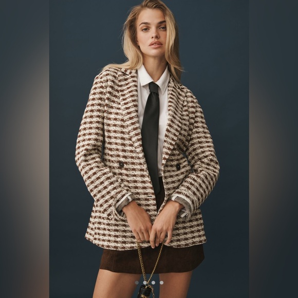 Anthropologie Dolan Left Coast Knit Houndstooth Blazer.